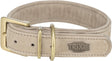 Trixie halsband hond - nubuckleer lichtgrijs xs 25-31 cm - dubbel gevoerd met d-ring xs