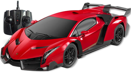 Gear2play rc lamborghini veneno rood 1:24 - bestuurbare auto - 2.4 ghz met verlichting