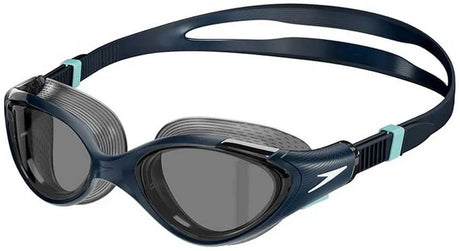 Speedo biofuse 2.0 zwembril dames - ergonomische duikbril volwassenen - anti condens uv-bescherming - professionele zwembril met drukknopsluiting - superzachte afdichting - blauw blauw one size
