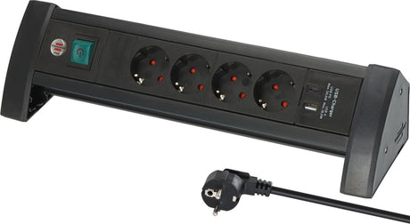 Brennenstuhl premium office-line stekkerdoos met 4 stekkerdozen met usb c pd 30w en usb a 18w (made in germany, verdeeldoos met 1,8m kabel en schakelaar, stekkerblok ideaal voor op het bureau)