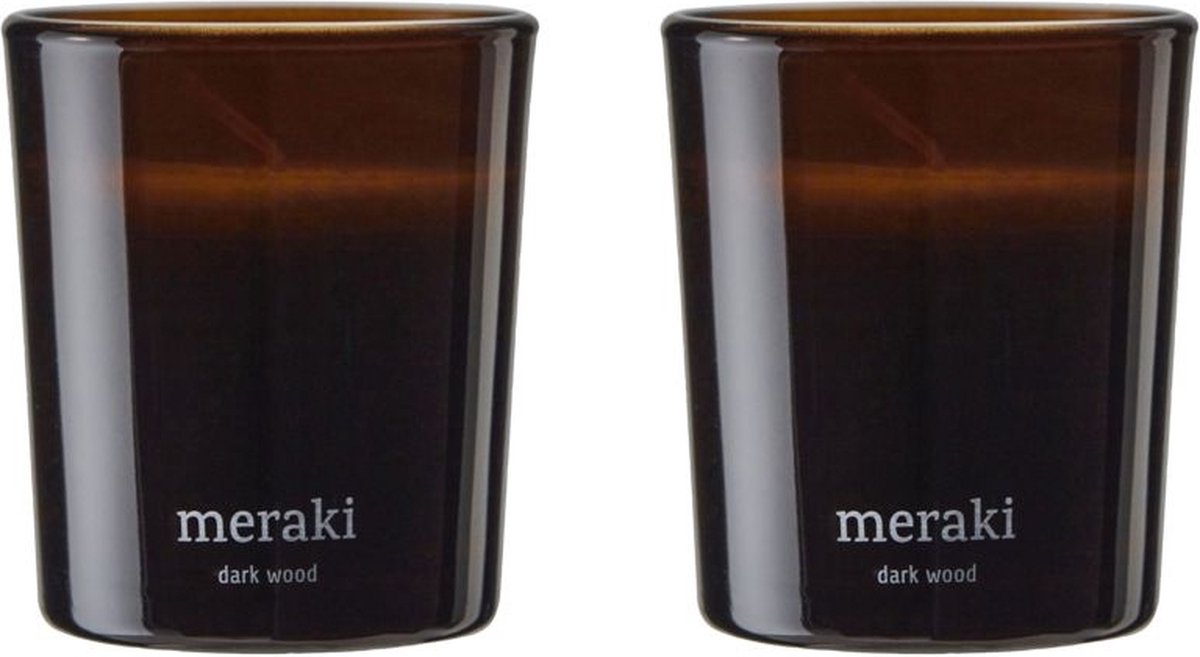 Meraki geurkaarsen set dark wood klein