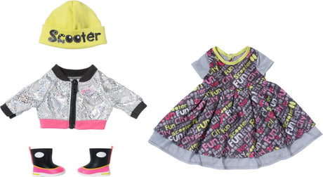 Baby born - city deluxe style - 43cm - jurk, laarzen en muts 43