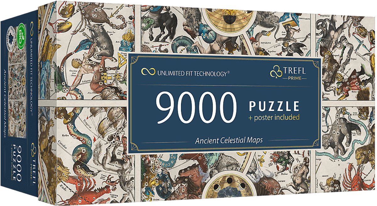 Trefl legpuzzel oude hemelkaarten - nostalgische landkaart puzzel.