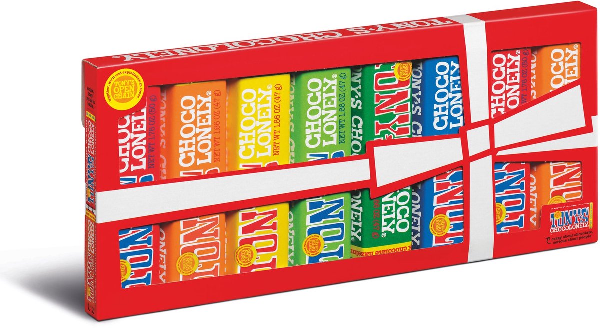 Tony's chocolonely groot proeverijtje - chocoladecadeau - verjaardag - moederdag - bedankt - 385 gram