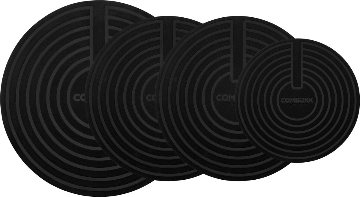 Combekk inductie beschermer set 4 stuks. - 100% bpa-vrij silicone - inductie matjes rond - panbeschermers - onderzetters pannen - inductie afdekplaat - set 4 stuks