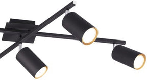 Trio marley - plafondlamp - zwart mat - excl. 5x gu10 4,5 w -