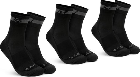 Gripgrab - merino regular cut 3pack fietssokken 3 paar wieler sokken - zwart - unisex - maat m (41-44) 41-44