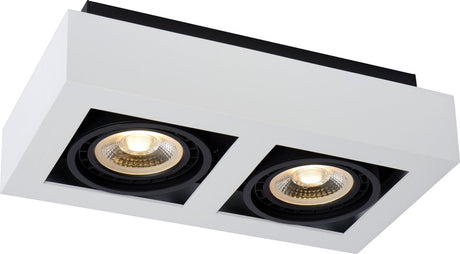 Lucide zefix - plafondspot - led dim to warm - gu10 (es111) - 2x12w 2200k 3000k - wit