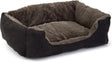 Beeztees baboo super zachte - kattenmand - kattenkussen - taupe zwart - 48x37x18 cm m (medium)