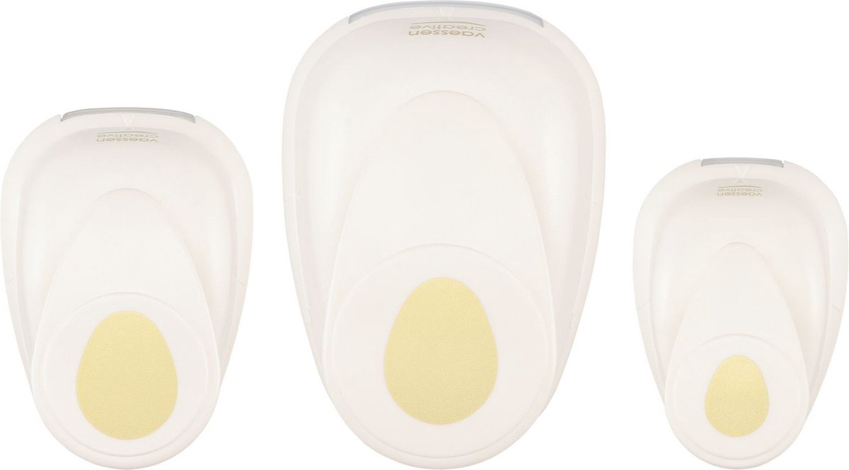 Vaessen creative pons set - figuurpons - eieren - 3 st. - 1,2 tot 3,7 cm