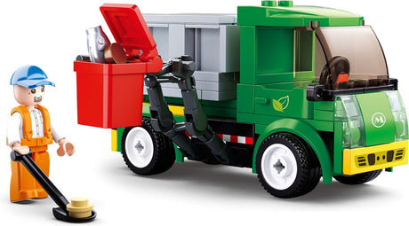 Sluban town stad vuilniswagen bouwspeelgoed kinderen vanaf 6 jaar – constructiespeelgoed modelbouw – bouwdoos met 118 bouwstenen – m38-b0781b