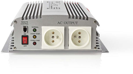 Nedis auto omvormer 1700w – 12v 230v – 2x stopcontact – gemodificeerde sinusgolf – schroefaansluiting – spanningsomvormer