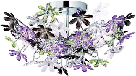 Rl live your light reality flower - plafondlamp - chroom - excl. 4x e14 4 w - patroon bescherming