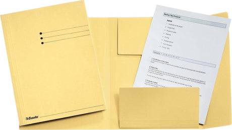 Esselte manilla 3-klepsmap - a4 - 50 stuks - geel