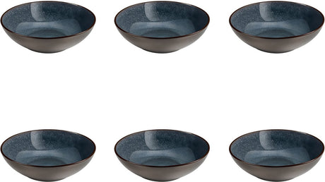 Medard de noblat - feeling indigo - salade en pastabord 18 cm - 6 delig - stoneware