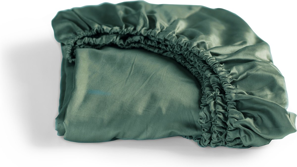 Cinderella - sundays - hoeslaken - tot 25 cm matrashoogte - satijn - 80x210 cm - groen