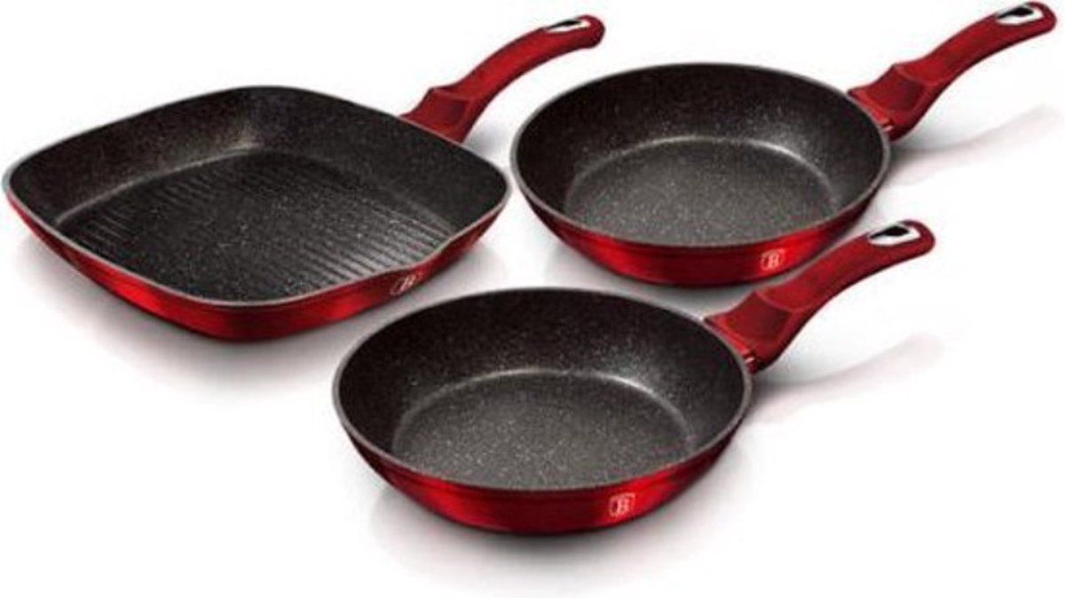 Berlinger haus bh-1289 3-delige pannenset - rood
