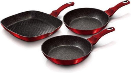 Berlinger haus bh-1289 3-delige pannenset - rood