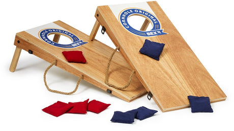 Bex sport bex cornhole original – amerikaans werpspel – bean bag spel – complete cornhole set met 2 speelborden (60x30x7 cm) – inclusief 8 pittenzakken – vanaf 8 jaar