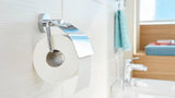 Tesa ® smooz - toiletrolhouder - zonder boren - zelfklevend - verchroomd metaal - glans