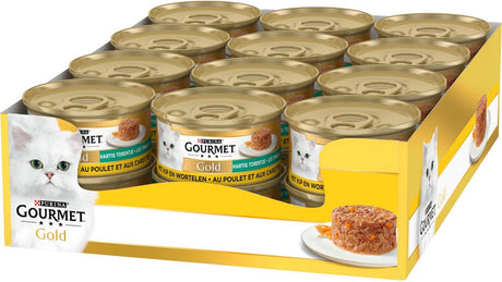 Gourmet gold hartig torentje - 24 x 85 g - kip wortel - kattenvoer natvoer