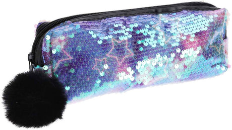Koopman etui met pailletten en pompom
