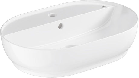 Grohe essence opzetwastafel – 60 cm – met kraangat overloop – glanzend keramiek – aquaceramic hyperclean – wit