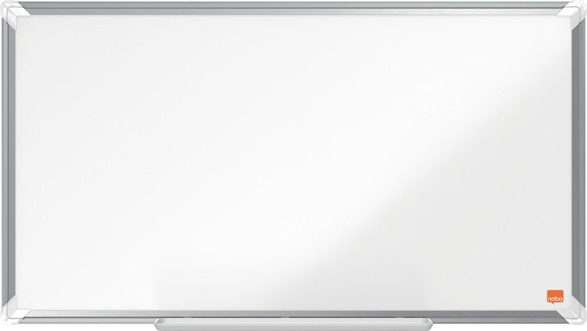 Nobo premium plus widescreen magnetisch whiteboard emaille - met pennengoot - inclusief whiteboard marker - 710x400mm