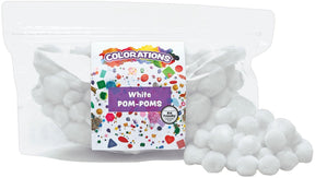 Colorations pompons wit knutselmateriaal 100 stuks - creatieve hobby.
