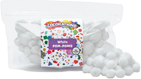 Colorations pompons wit knutselmateriaal 100 stuks - creatieve hobby.