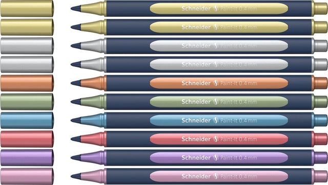 Schneider schrijfwaren schneider paint-it 050 - rollerball metallic - 0.4mm - 10 stuks - s-ml05011503