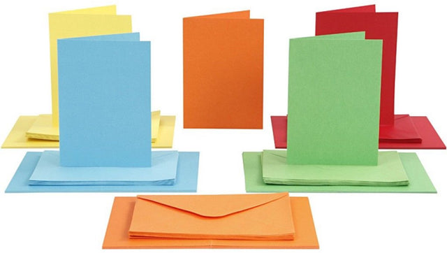 Creativ company kaarten en enveloppen diverse kleuren, 50 sets