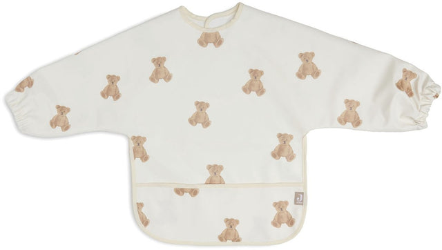 Jollein - slab waterproof met mouw (teddy bear) - polyester - polyurethaan - slabbetjes baby - 40 cm