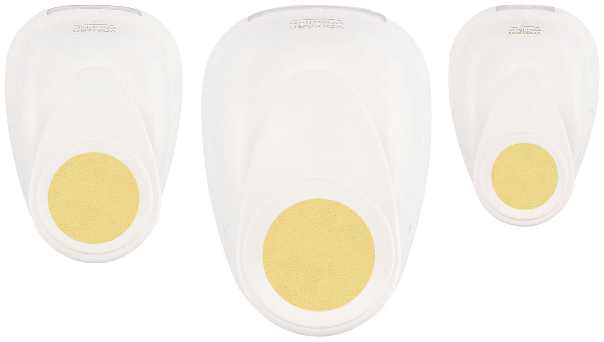 Vaessen creative pons set - figuurpons cirkel - 3 st. - ø 12, 19 en 37 mm