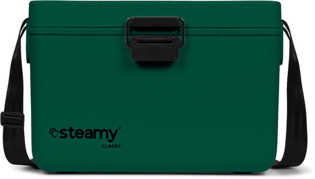 Steamy classy 12 - kleine koelbox incl. divider snijplank met schouderband - 12 liter - frigobox - pine green