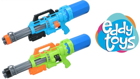 Eddy toys waterpistool - 68,5 cm lang - 1500 ml inhoud - gemaakt van kunststof - watergun voor buitenspelen - geschikt voor kinderen vanaf 3 jaar - groot model - meerkleurig uitgevoerd