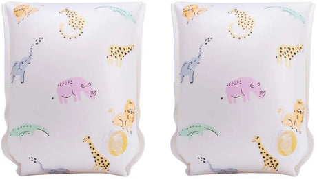 Swim essentials - zwembandjes wildlife print - wilde dieren - zwemvleugels - 15-30 kg - 2-6 jaar - pvc - wit multicolor