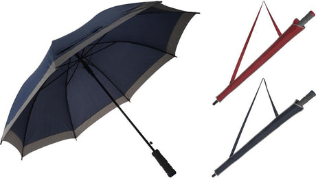 Merkloos sans marque paraplu 104 cm blauw of bordeaux