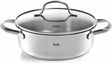 Fissler san francisco - kookpan laag met glasdeksel - 20cm - ptfe pfas vrij