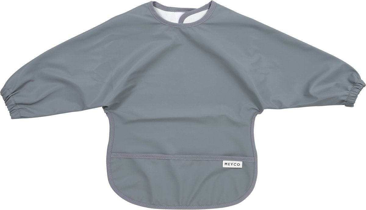 Meyco baby uni mouwslab - dark grey blue