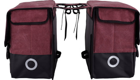 Willex dubbele canvas tas plus purple red matt black 40l