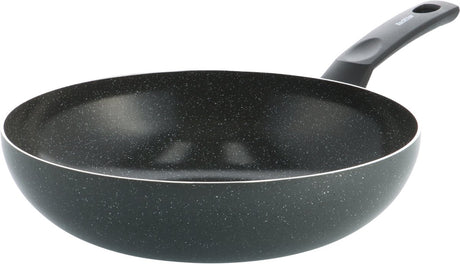 Kochstar stein keramische wokpan - zonder deksel - 28cm - 3.57l- pfas-vrij - inductie wokpan - inductie pan - keramische anti-aanbaklaag - koelgreep - ovenbestendig tot 130° c - graniet