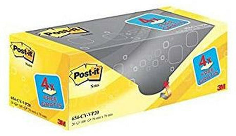 Post-it value pack: â® notes, canary yellowâ„¢, 76 x 76 mm, 100 blaadjes blok, 16 blokken + 4 gratis