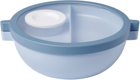 Mepal vita basic bento lunchbowl - 1.5 l - 4 vakken waarvan 2 uitneembare bakjes - bento box - salade lunchbox - nordic blue