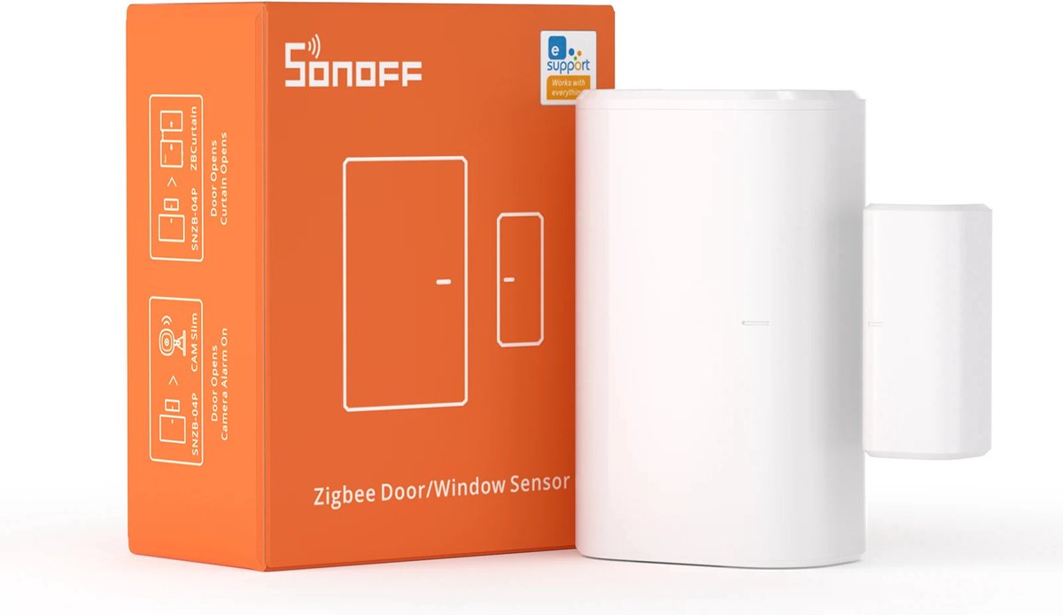 Sonoff snzb-04p zigbee deur- en raamsensor, intelligent raam- en deurcontactalarmsysteem, vereist zigbee hub, slimme huisdeursensor compatibel met alexa en google assistant, intelligente scènes