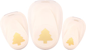 Vaessen creative pons set - figuurpons - kerstbomen - 3 st. - 1,5 tot 3,5 cm