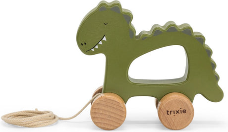 Trixie houten trekspeeltje - mr. dino - voor de eerste stapjes - babyspeelgoed - voor jongens meisjes - dinosaurus