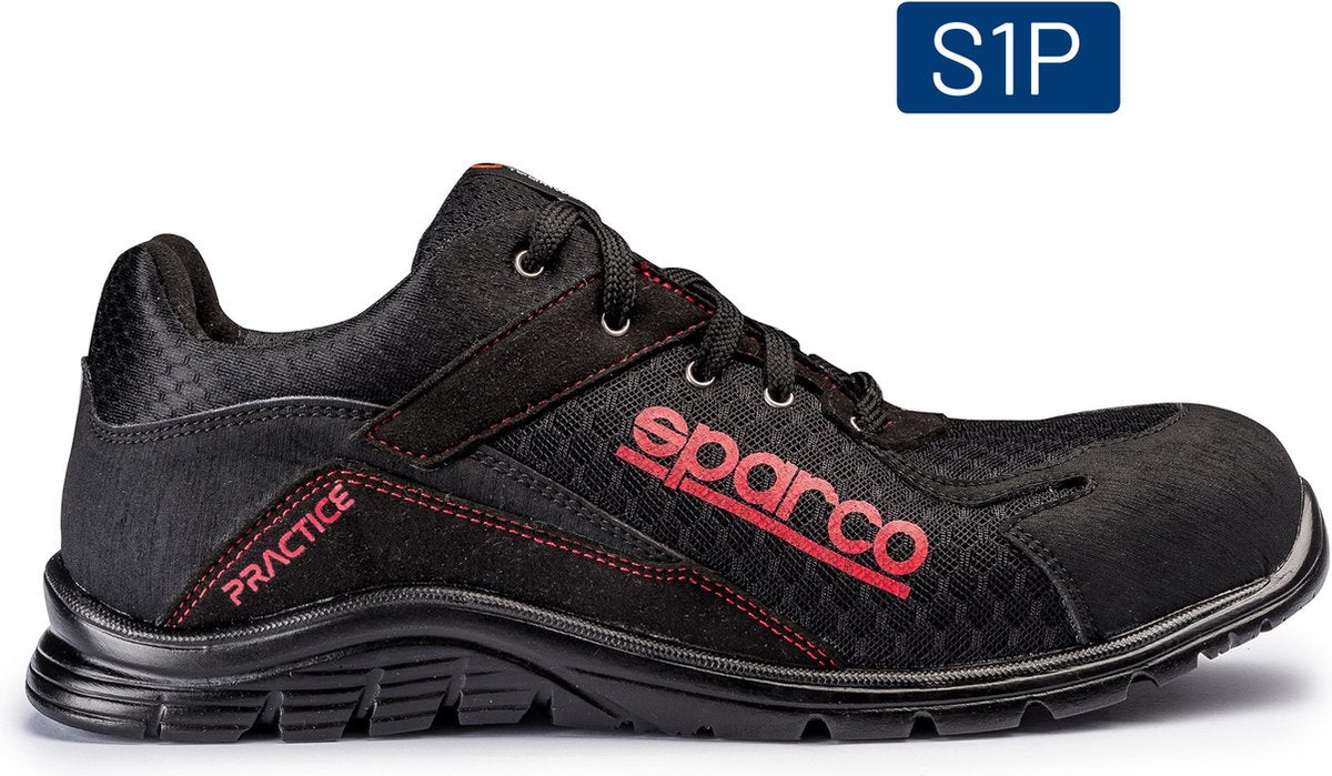 Sparco practice nigel – s1pl veiligheidsschoen met ademend bovenwerk - zwart - maat - 44