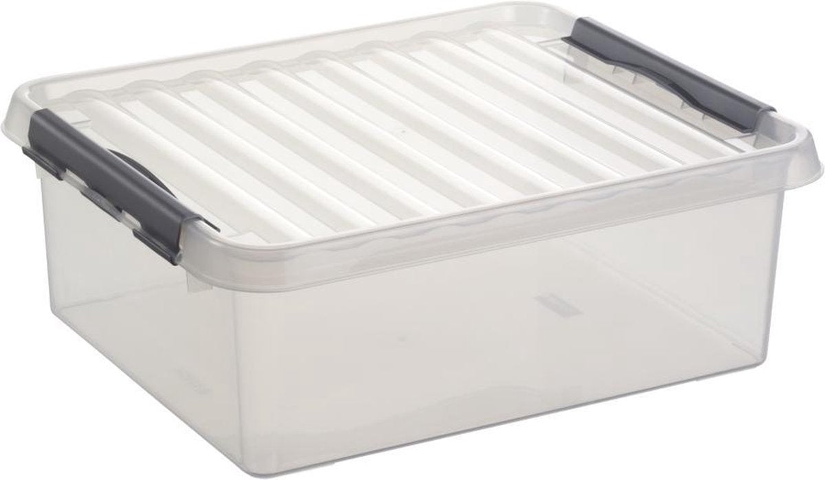 Sunware - q-line opbergbox 25l transparant metaal