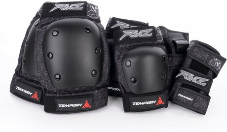 Tempish - rimz - skatebescherming - 3-pack - volwassenen - zwart - complete beschermset voor skaten - maat l